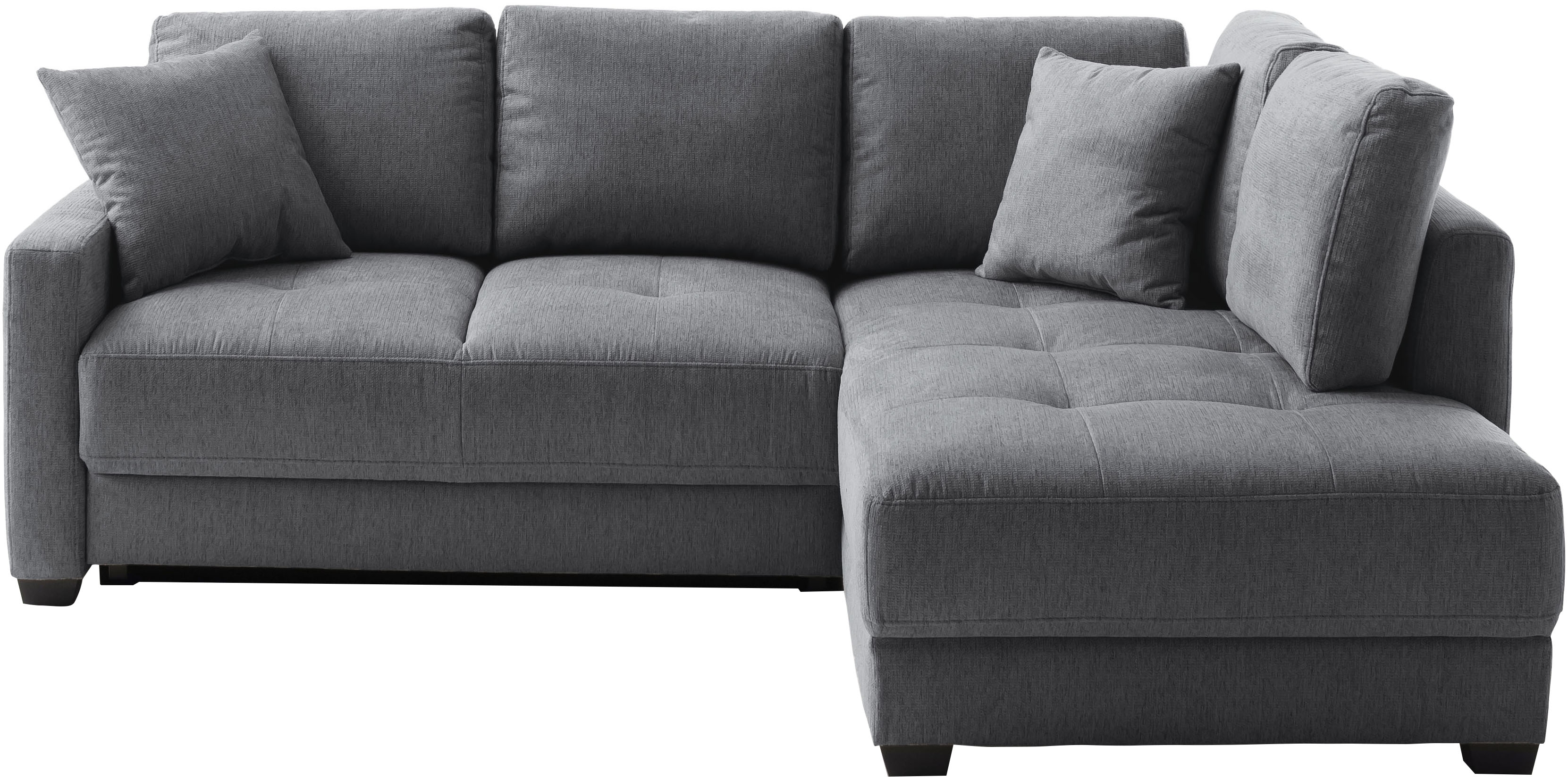 Ecksofa MR. COUCH "Pierre, L-Form mit BoxSpring", novaclean senseo 1 anthrazit, B:235cm H:91cm T:186cm, 95% Polyester / 5% Nylon, Sofas, Mit Boxpring-Taschenfederkern Image