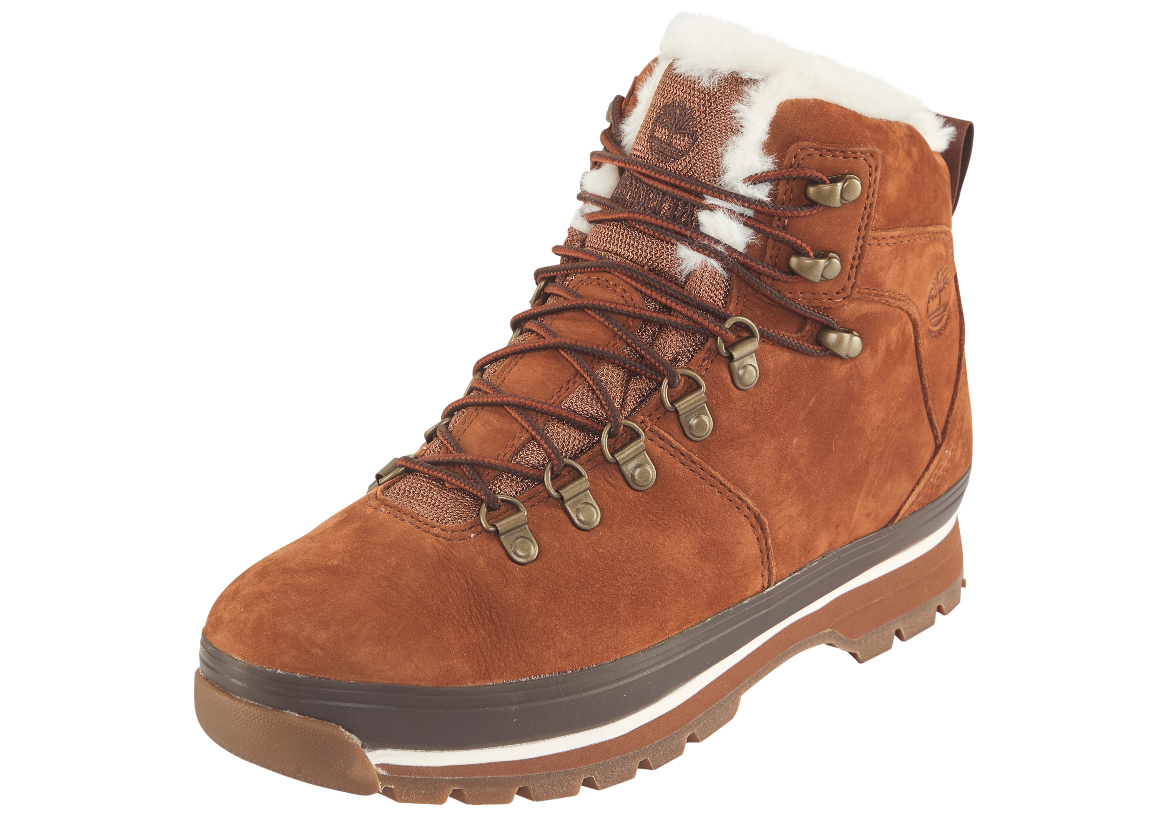 Wanderschuh TIMBERLAND "Euro HikerMID WARM WATERPROOF BOOT", Gr. 37,5, saddle, Leder, Sportlich, Schuhe, Winterstiefel, Schnürstiefel, Winterschuhe,wasserdicht&gefüttert Image