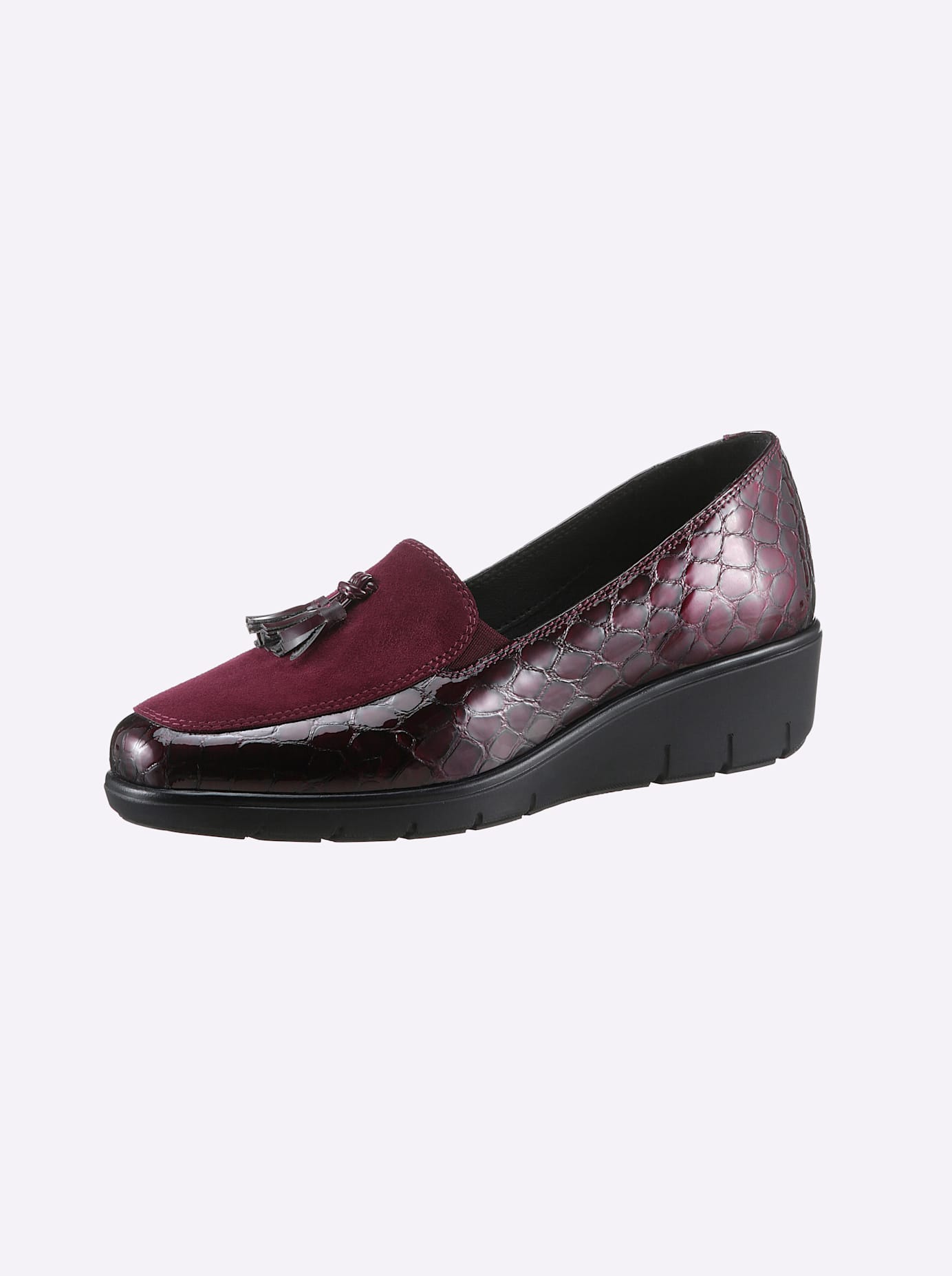 Slipper CLASSIC, Damen, Gr. 41, rot (bordeaux), Lackleder, Veloursleder, Schuhe Image