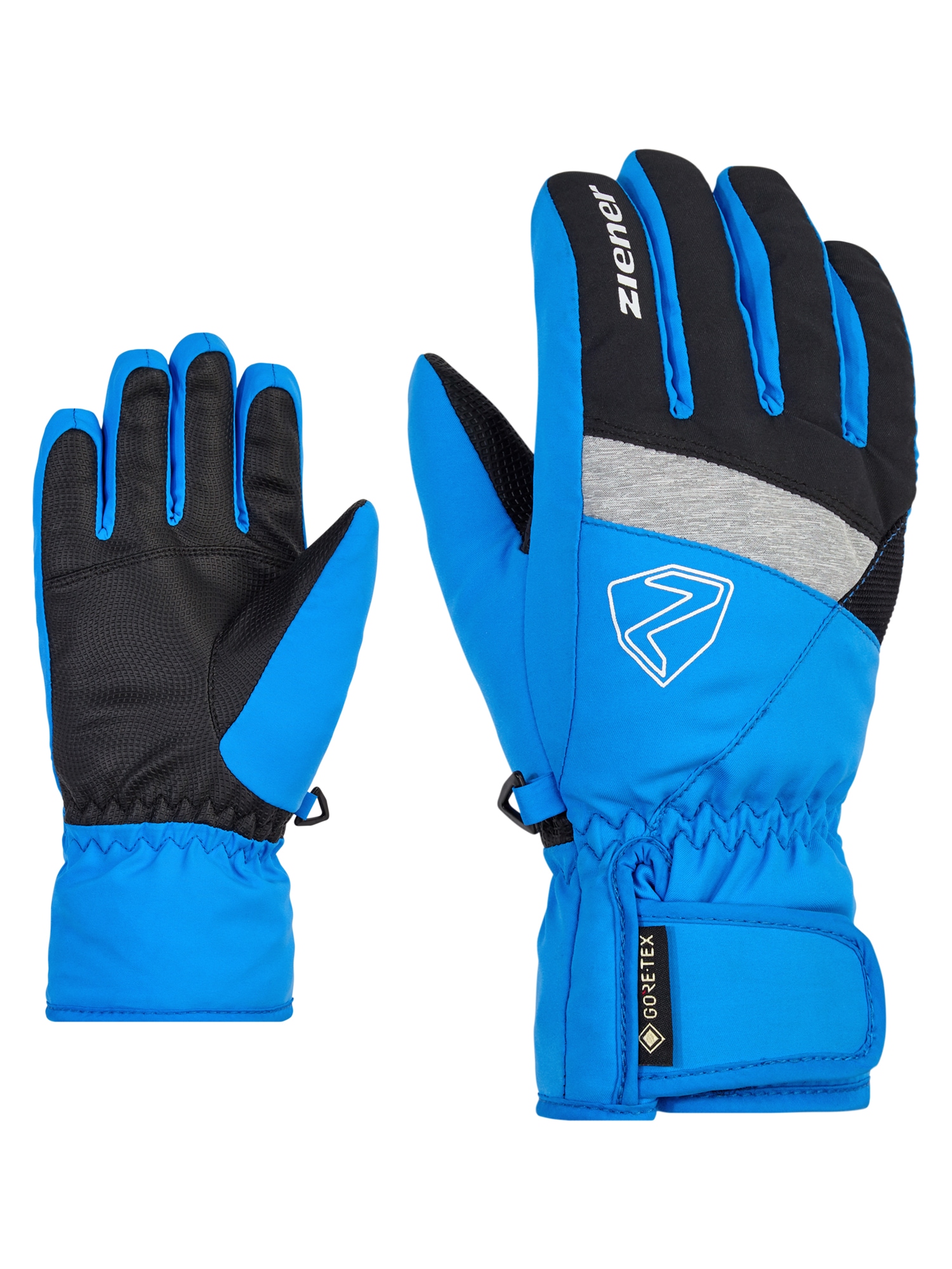 Skihandschuhe ZIENER "LEIF-Z GTX glove junior", Kinder, Gr. 7, blau (persian blau), Obermaterial: 100% Polyester; Innenhand: 100% Polyester; Futter: 100% Polyester; Wattierung: 100% Polyester (recycelt), Handschuhe Image