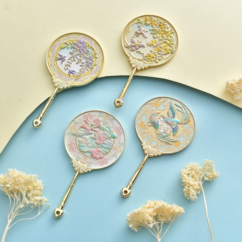 Make-up-Spiegel im chinesischen Stil, zusammenklappbar, tragbar, Kosmetikspiegel, Handspiegel, exquisite Handspiegelbox, Urlaubsgeschenk