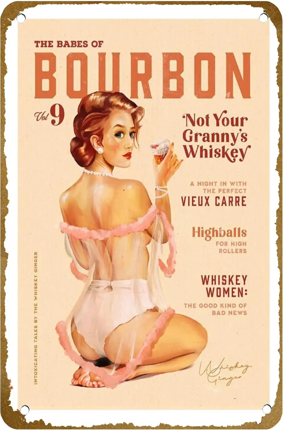 Babes Of Bourbon Band 9, Not Your Grannys Whiskey-Poster, Vintage-Metallblechschild, Logo, Familie, Club, Bar, Café, Schlafzimmer, Kunst, Wanddekoration