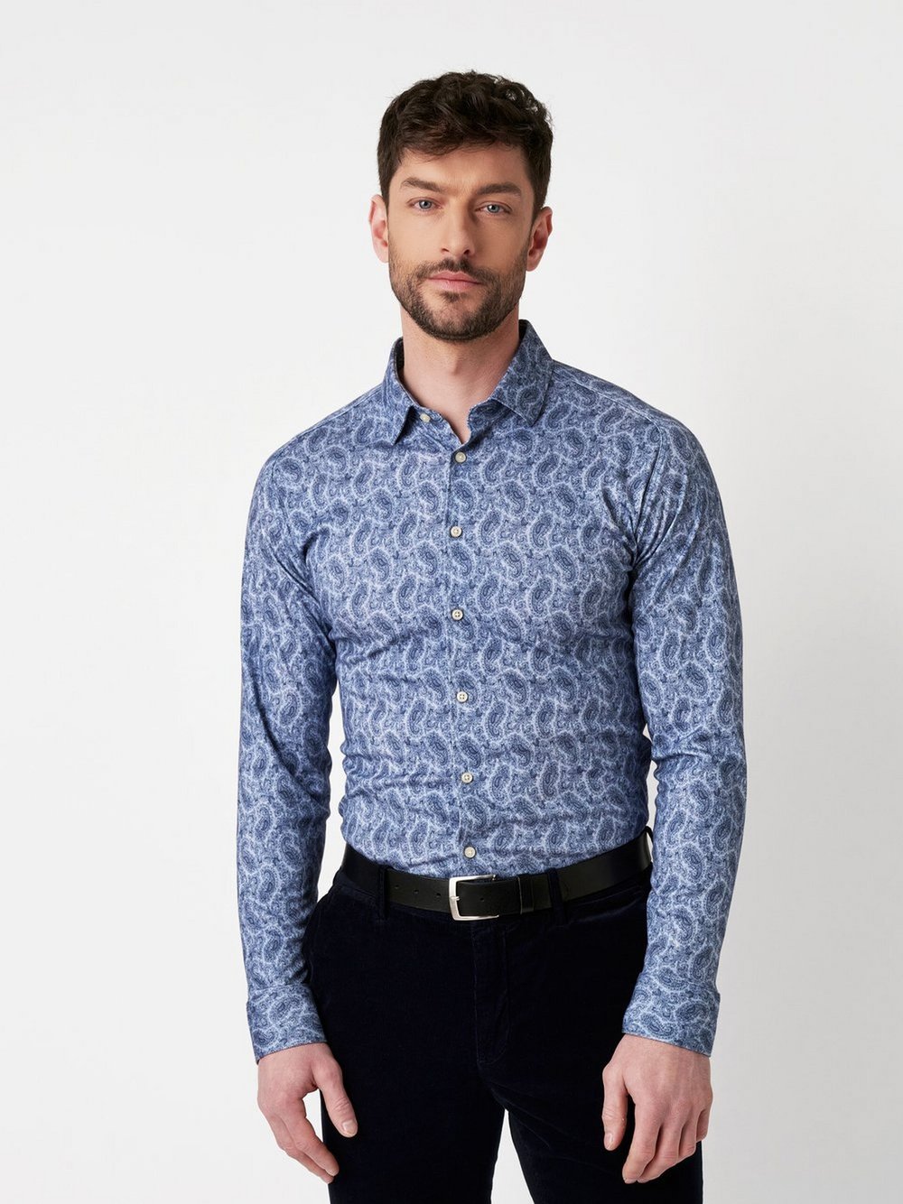 DESOTO Hemd Casual Kent 1/1 Herren Regular Fit Baumwolle hellblau, S Image