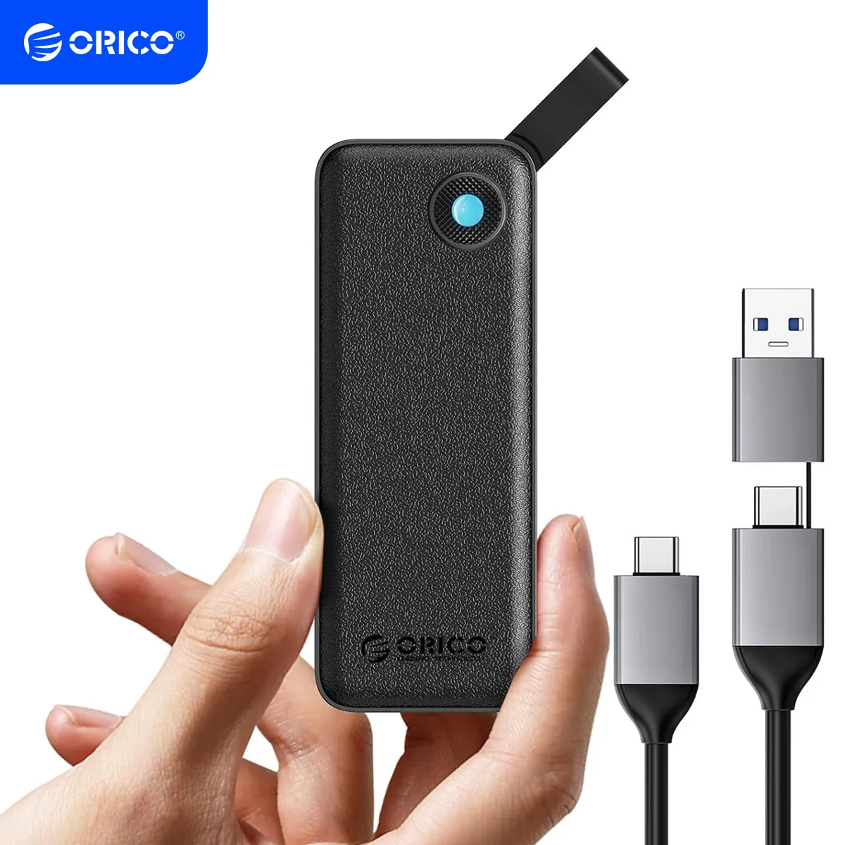 ORICO 1 TB externe SSD-Solid-State-Laufwerke, schlankes Design, kompakt mit 2-in-1-USB-C- und USB-A-Kabel für Smartphone, PC, Tablet Image