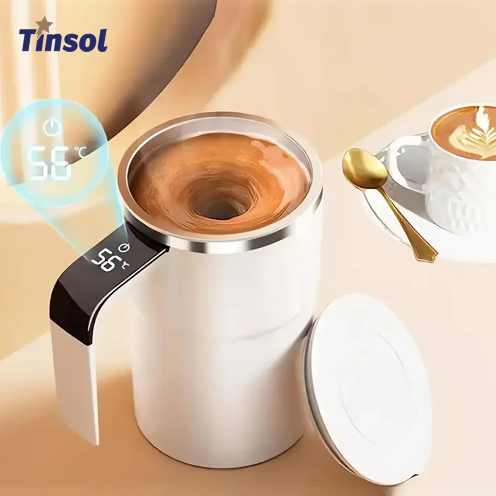 TINSOL Neue magnetische automatische Rührkaffeemaschine, intelligente elektrische Übergießkaffeemaschine, tragbarer Proteinpulvermixer, USB-Aufladung Image