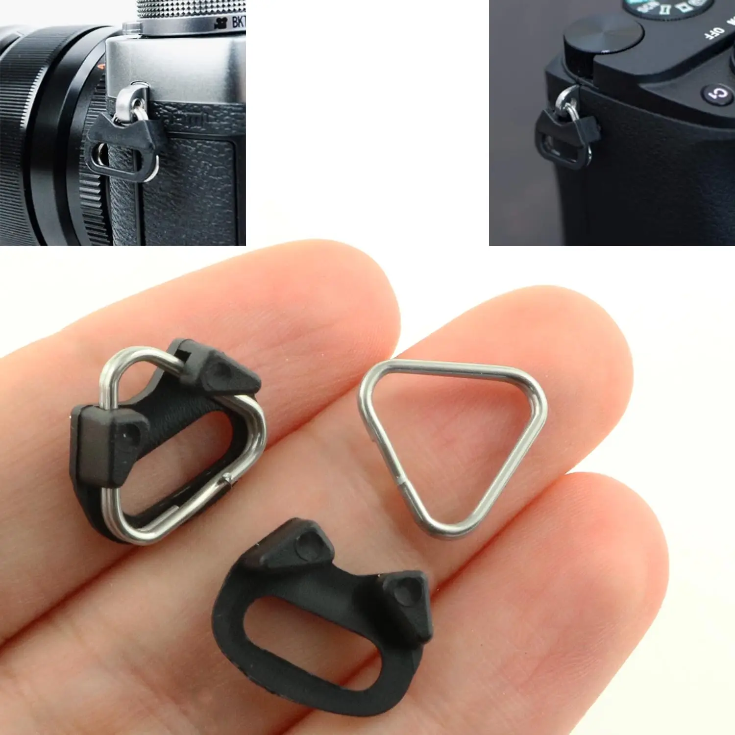 8pcs Lug Ring Camera Strap Triangle Split Ring Hook Lanyard Straps Holder Rings for Nikon Sony D-SLR Camera Accessories