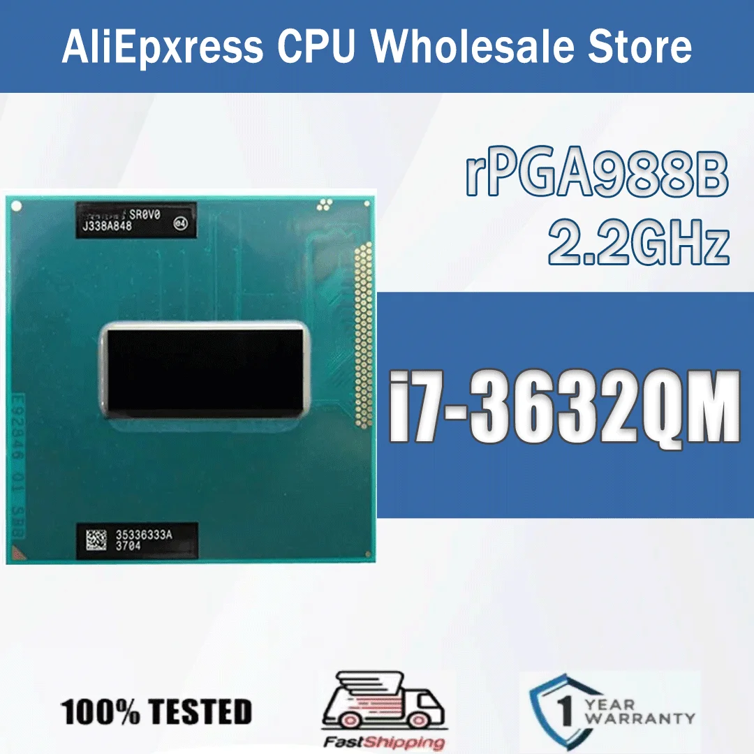 Intel Core I7-3632QM 2,2 GHz 4 Kerne 8 Threads 6M 35 W I7 3632QM Computer CPU Prozessor Server Sockel G2 / RPGA988B SR0V0