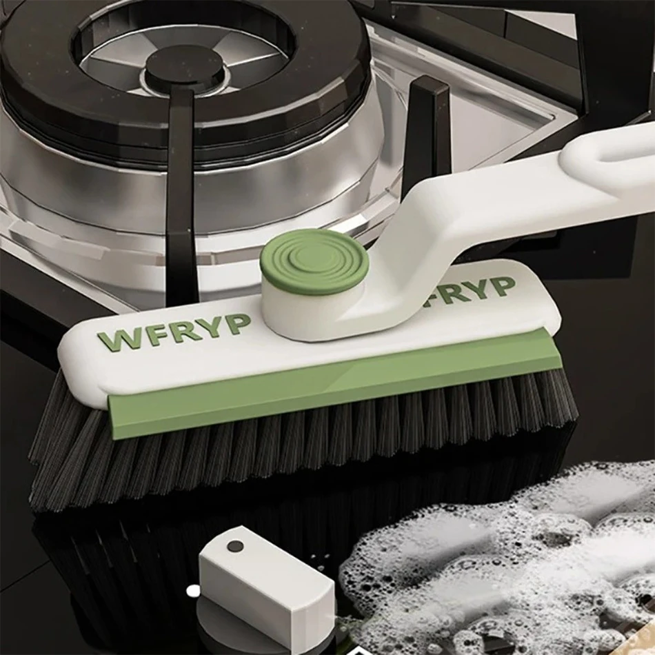 Mehrzweck-Reinigungsbürste für Badezimmerfliesen, Bodenfugen, rotierende Fugenbürsten mit dornem Ende, starke Borsten, Reinigungsmittel Image