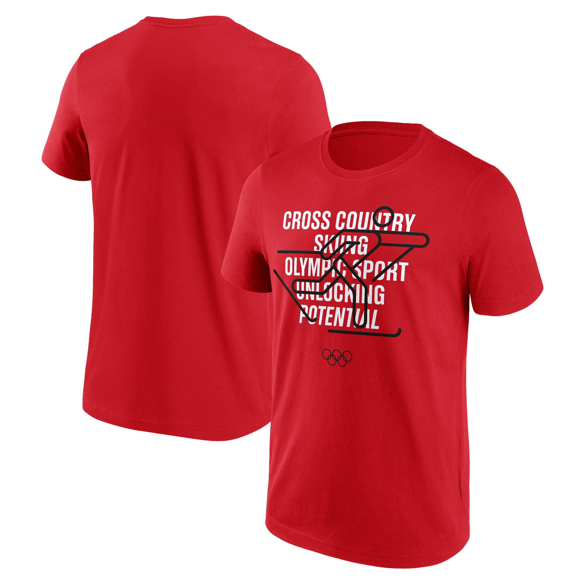 The Olympic Collection Langlauf Grafik T-Shirt – Rot