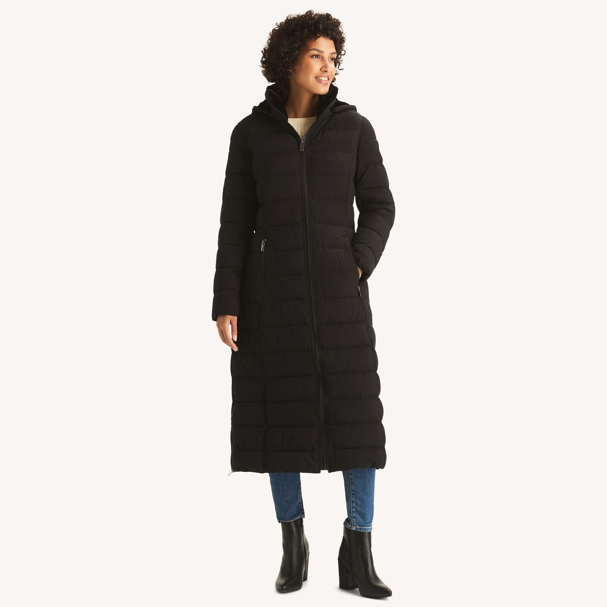 Nautica Women's Maxi Puffer Jacket 001 (Black), XL