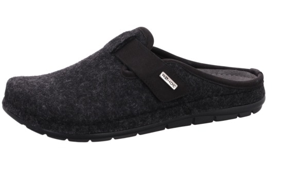 Pantoffel ROHDE "RODIGO-H", Herren, Gr. 44, schwarz, Filz, Schuhe, mit Memory Schaum