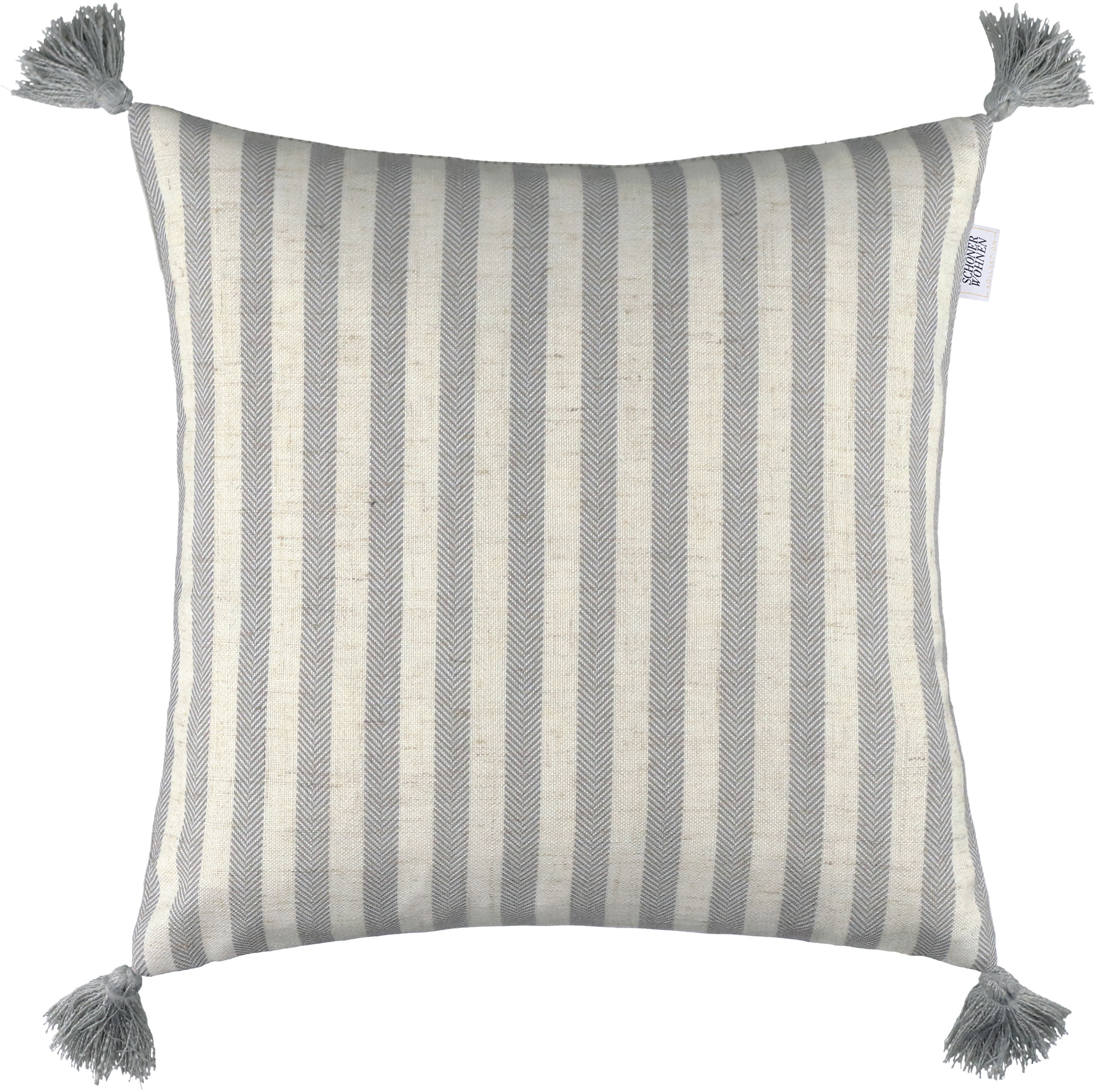 Kissenhülle "Habit" Gr. 1, grau (anthrazit, dunkelgrau, hellgrau), B:38cm H:0,5cm L:38cm, Leinen, Leinen, Polyester, SCHÖNER WOHNEN-KOLLEKTION, Kissenbezüge Image