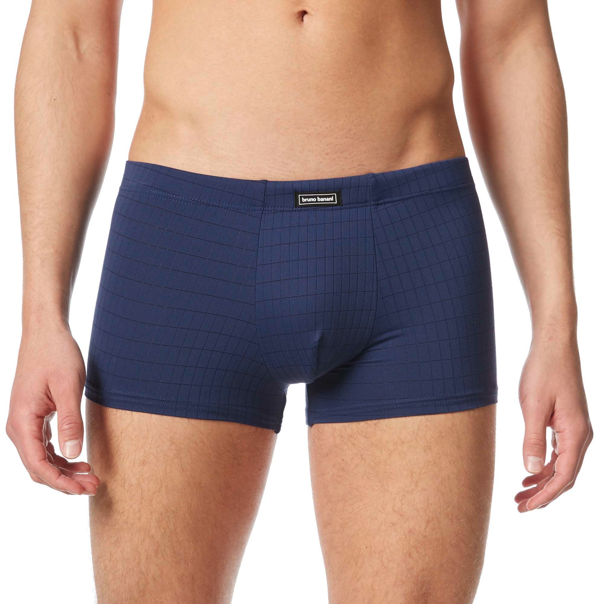 Hipster BRUNO BANANI "CHECK LINE 2.0", Herren, Gr. 4S, marine karo, Obermaterial: 90% Polyamid, 10% Elasthan, Unterhosen Image