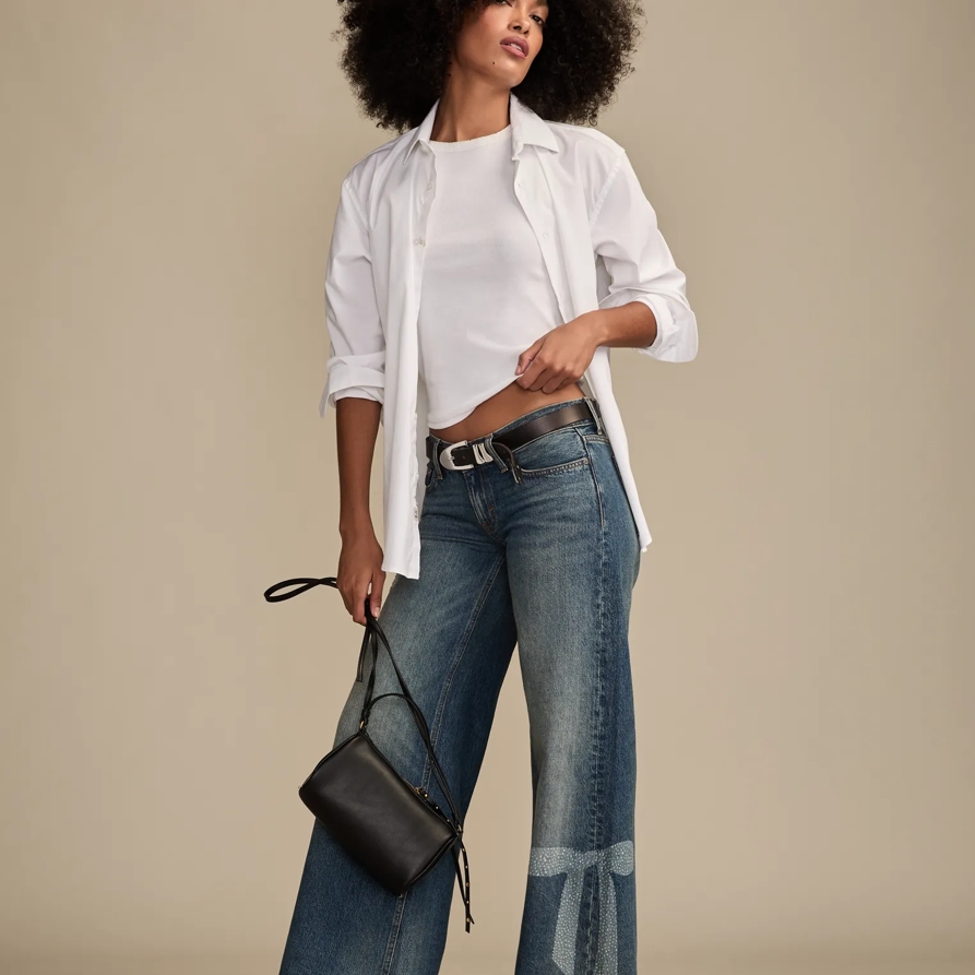 Lucky Brand Lucky Legend Super Low Rise Ultra Wide - Women's Jeans Denim Pants in Gentle Droplets Wash, Size 25 x 32