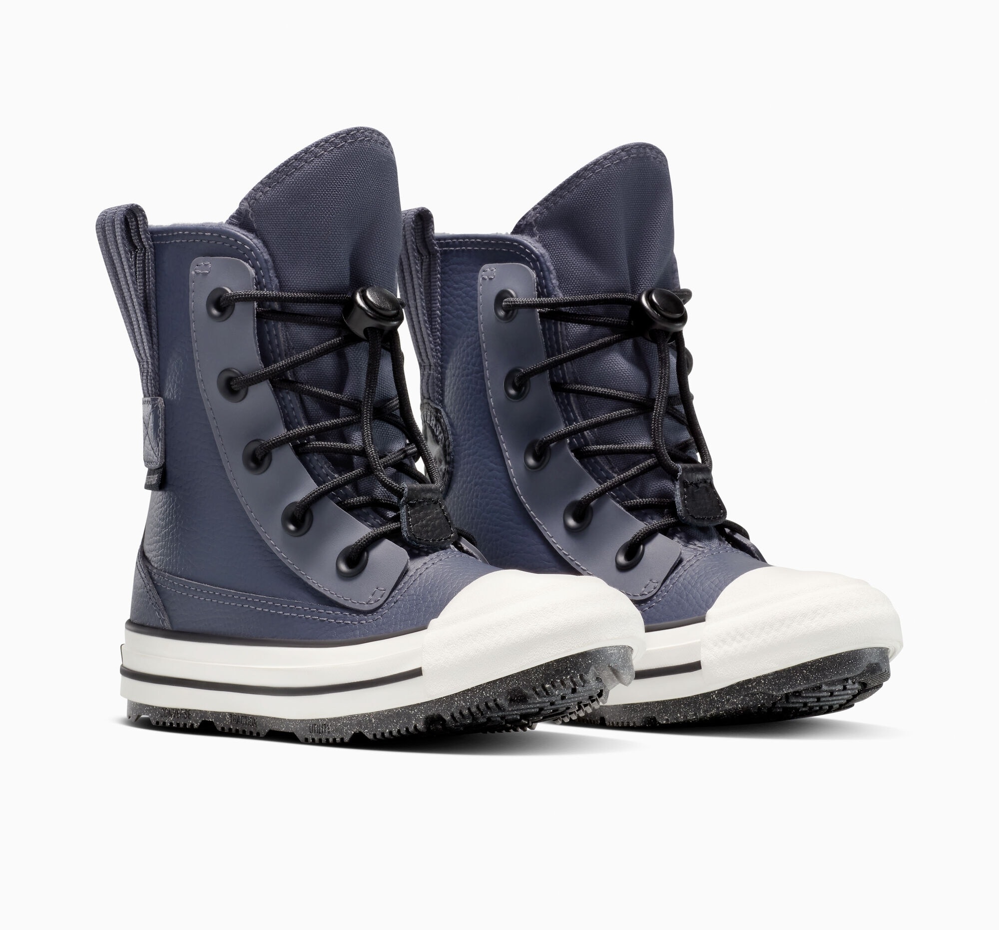 Sneakerboots CONVERSE "CHUCK TAYLOR ALL STAR BERKSHIRE WP BOOT", Kinder, Gr. 27, cold stare, vintage weiß, schwarz, Textil, Schuhe Sneakerboots, Winterschuhe, Schnürboots, Sneaker, wasserdicht, gefüttert