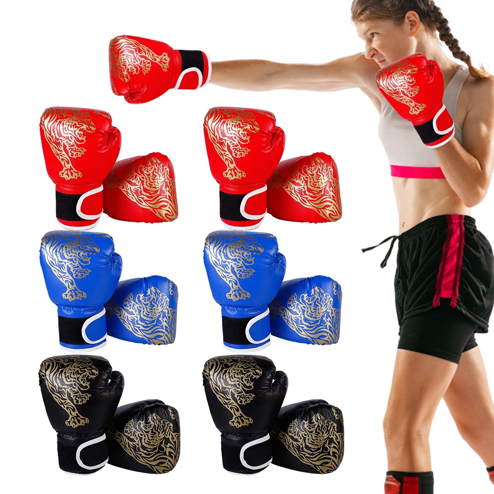 Boxing Gloves Breathable Sanda Boxing Gloves PU Leather Professional Boxing Gloves Fighting Taekwondo Mitts for Training Sandbag