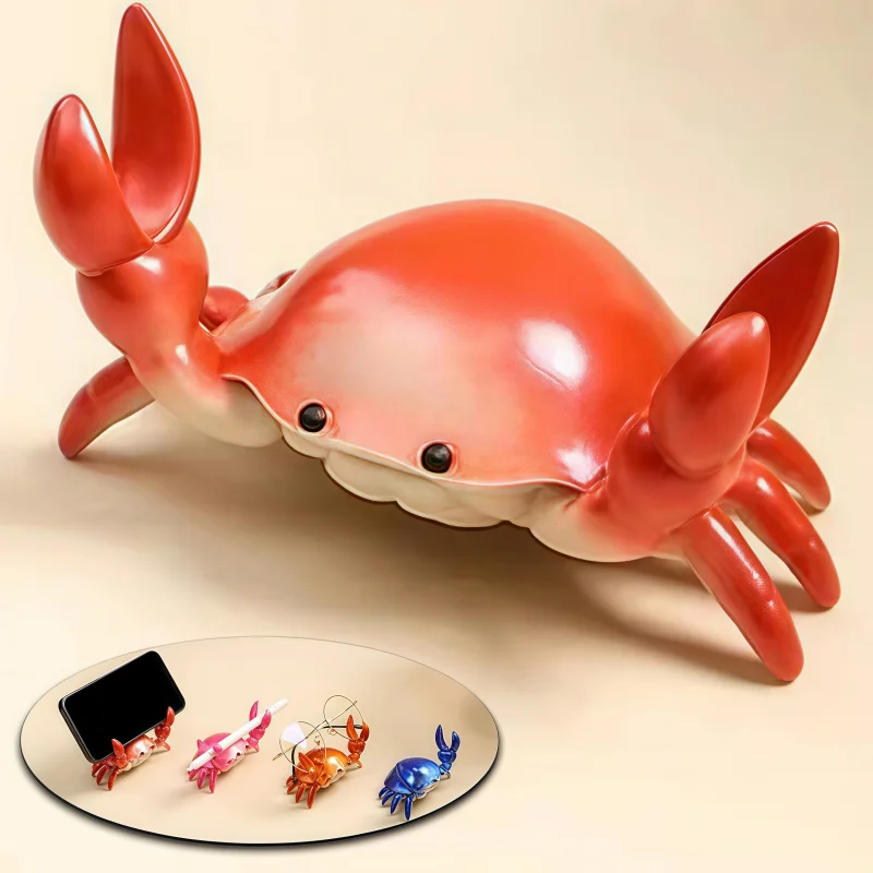 Krabben-Stifthalter für Schreibtisch, Gewichtheben, Krabben-Schreibtisch, Telefonständer, dekorative Tischdekoration, Krabben-Stift-Aufbewahrungsregal für das Wohnzimmer im Schlafzimmer