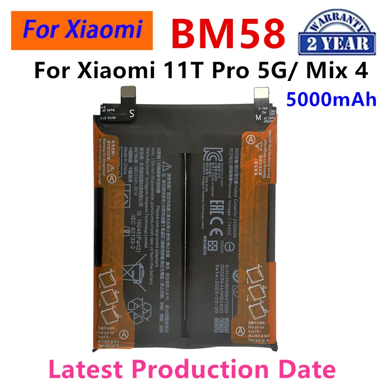 100 % Orginal BM58 5000 mAh Akku für Xiaomi 11T Pro 5G/Mix 4 Telefon Ersatzbatterien Image