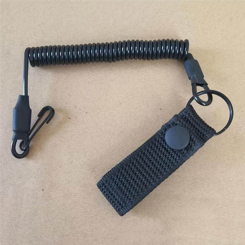 Taktisches, verlorenes, elastisches Schlüsselband – Diebstahl- und Schnittschutzdesign für Pistole, Schlüsselanhänger, Taschenlampe und Sicherheitsgurt Image
