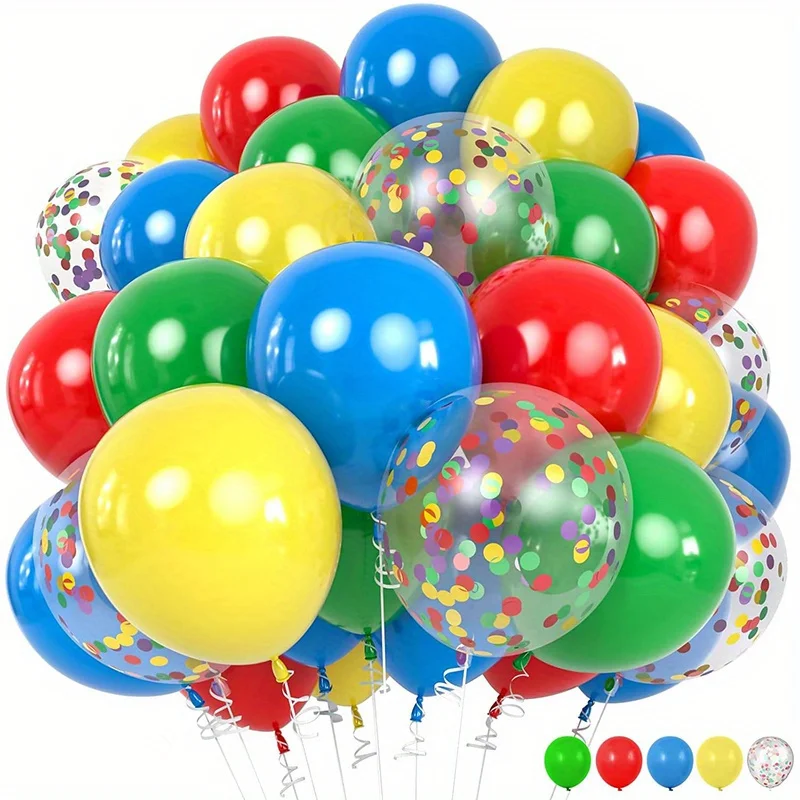 46-teiliges, lebendiges, farbenfrohes Latex-Ballon-Set, perfekt für Hochzeitsfeiern, Verlobungszeremonien, Partydekorationen für Halloween-Events Image