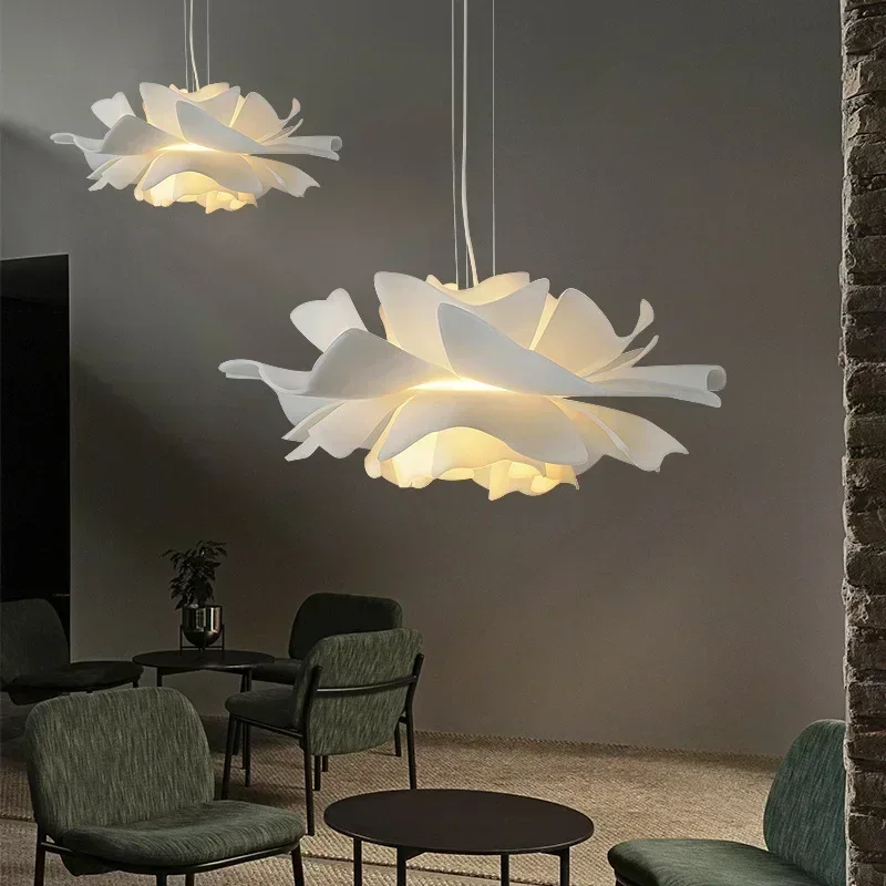 Moderne Acryl LED Blume Kronleuchter Einfache Weiß kreative bar Schlafzimmer Wohnzimmer Esstisch Innen Kunst Dekoration Anhänger Lampen
