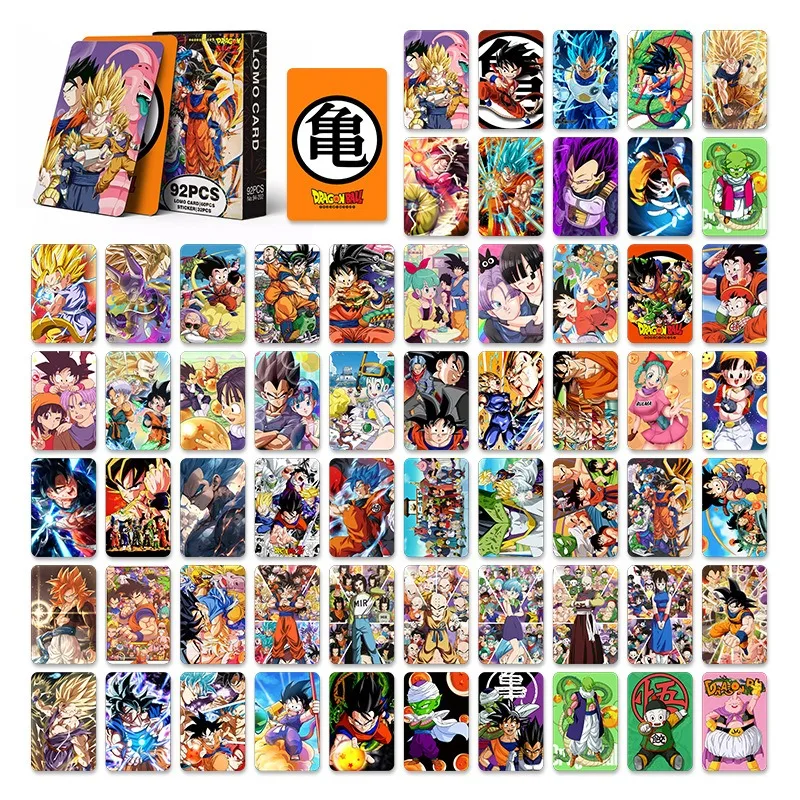 92PCS Cartoon Dragon Ball Sammlung Karte Aufkleber Cartoon periphere Gedenkkarten Kinder kreative Spielzeuge und Geschenke Image