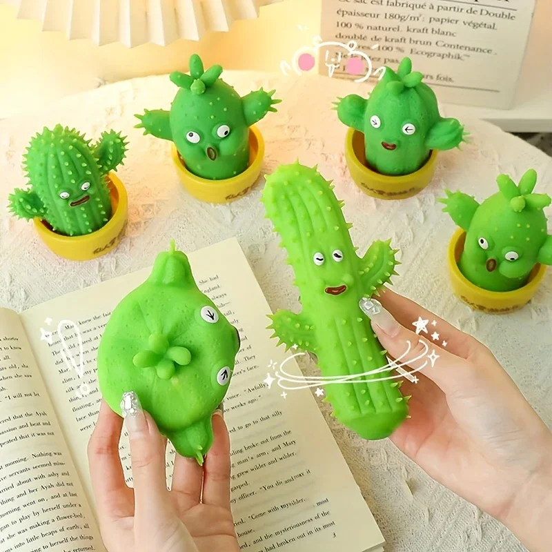 Niedliches Stressabbau-Spielzeug aus Silikonkaktus – elastische und dehnbare, gummiförmige Figur, geeignet für Geburtstags- und Partygeschenke Image