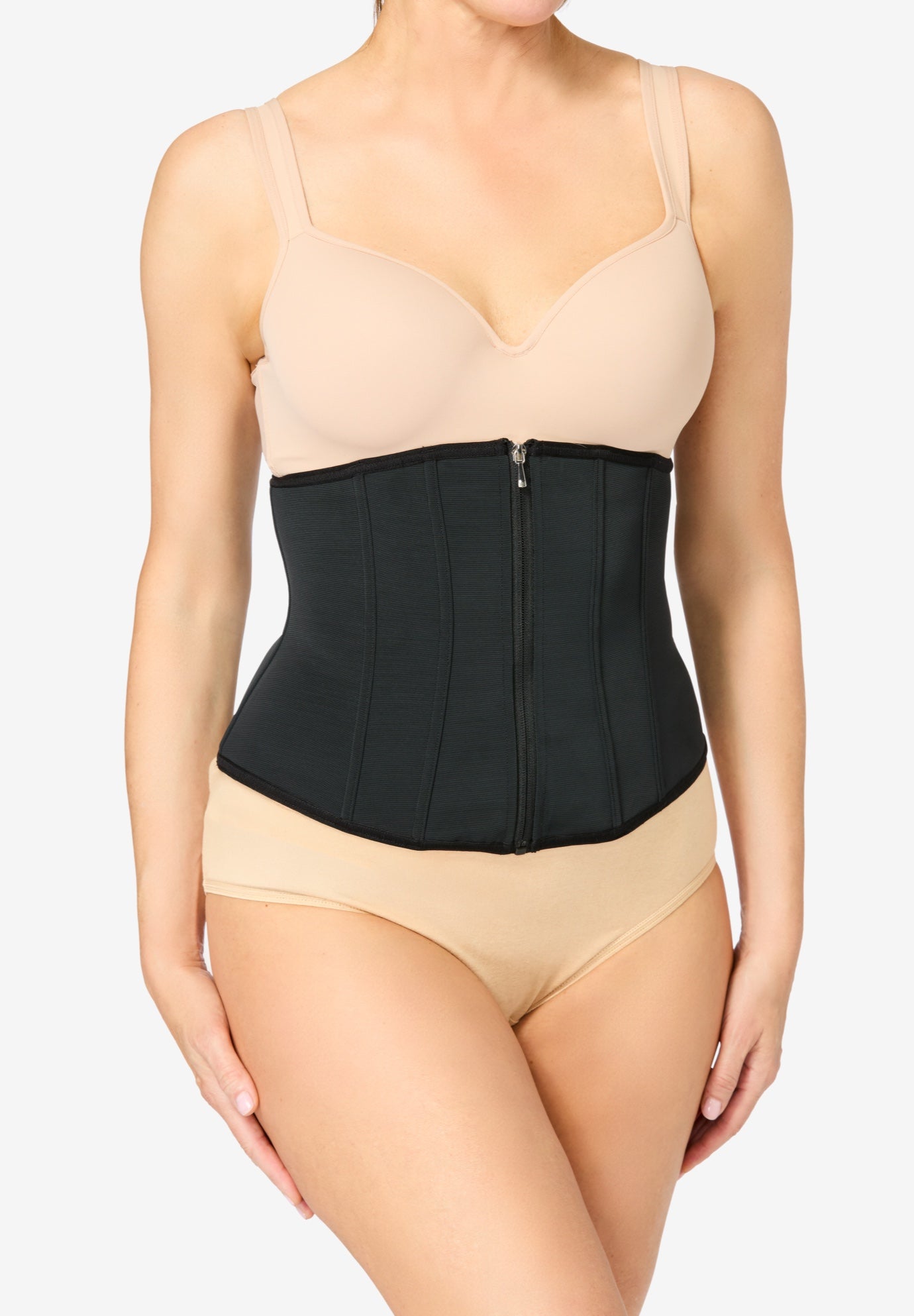 Plus Size Women's Secret Solutions® Corset Waist Cincher by Secret Solutions in Black (Size M)