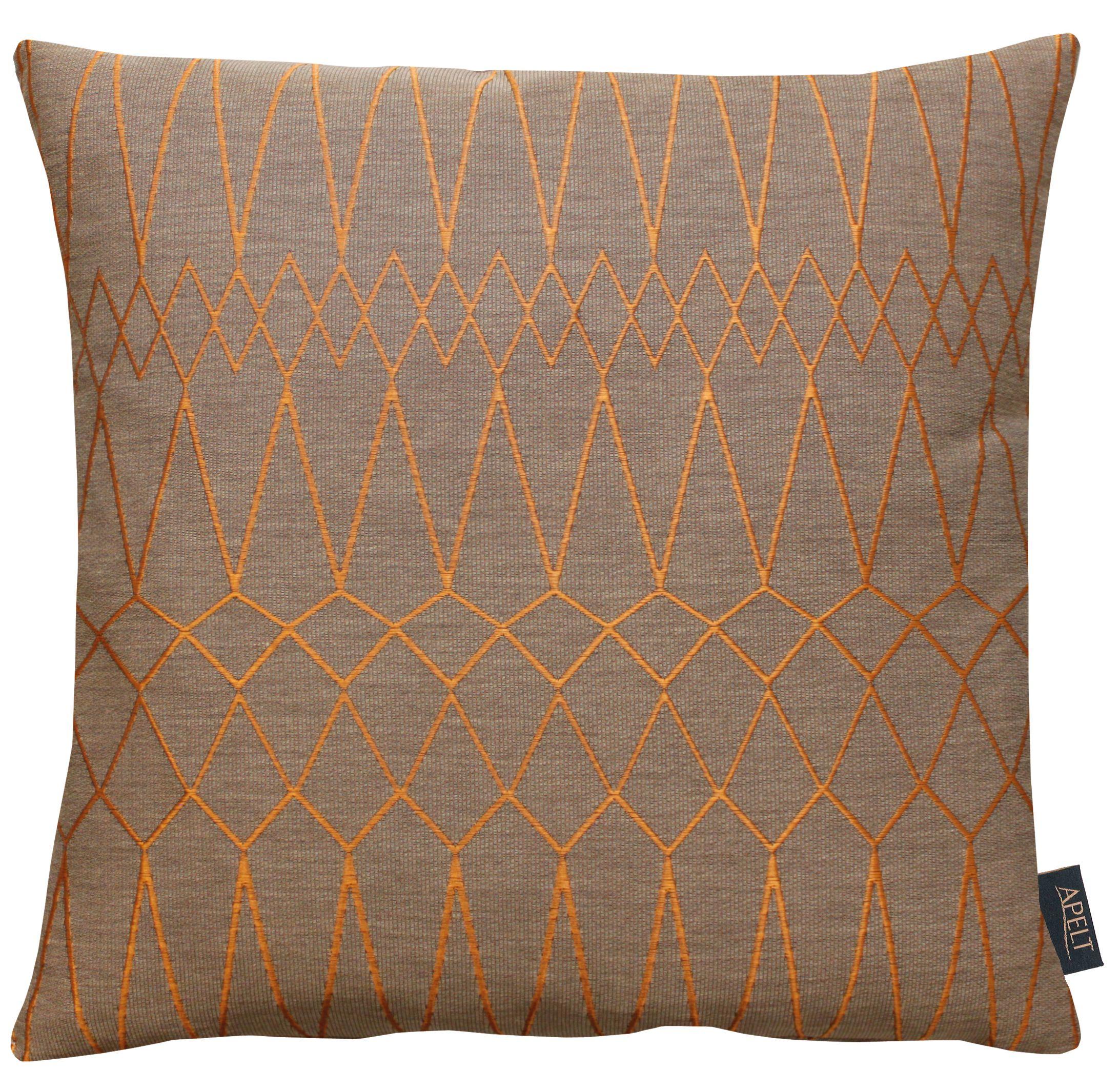 Dekokissen APELT "Teatro" Gr. 1, grau (taupe, gemustert unifarben), B:46cm L:46cm, Kunstfaser, Polyester, Dekokissen_Sitzkissen_Kissenhüllen, Kissenhülle ohne Füllung, 1 Stück Image