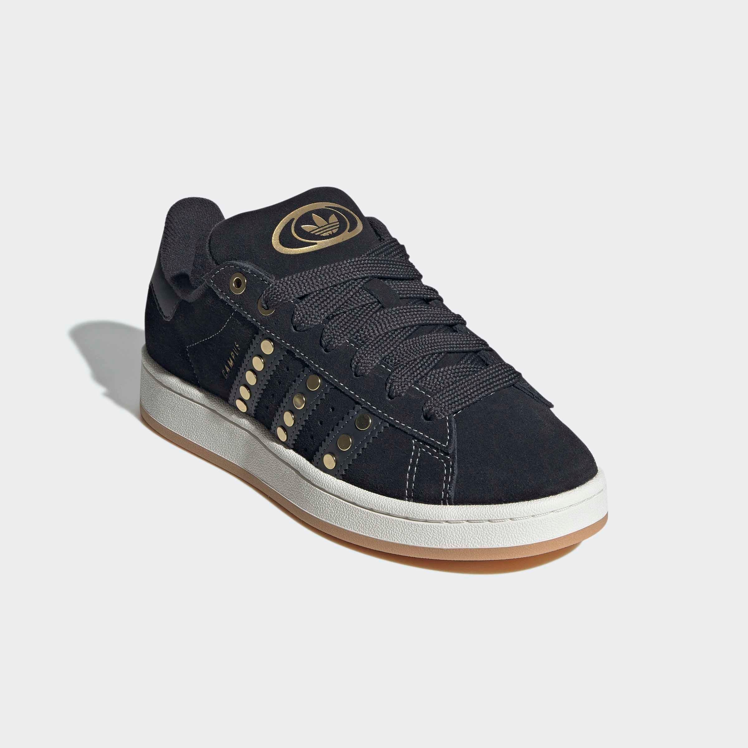 Sneaker ADIDAS ORIGINALS "CAMPUS 00S E", Gr. 36, core schwarz, carbon, gold metallic, Leder, Schuhe Image