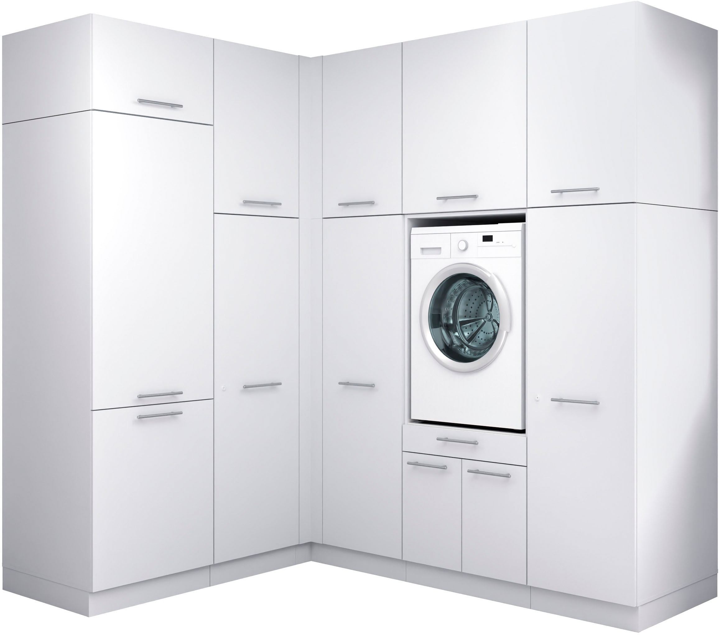 Mehrzweckschrank-Set LAUNDREEZY, weiß matt, Holzwerkstoff, Kastenmöbel-Sets Image