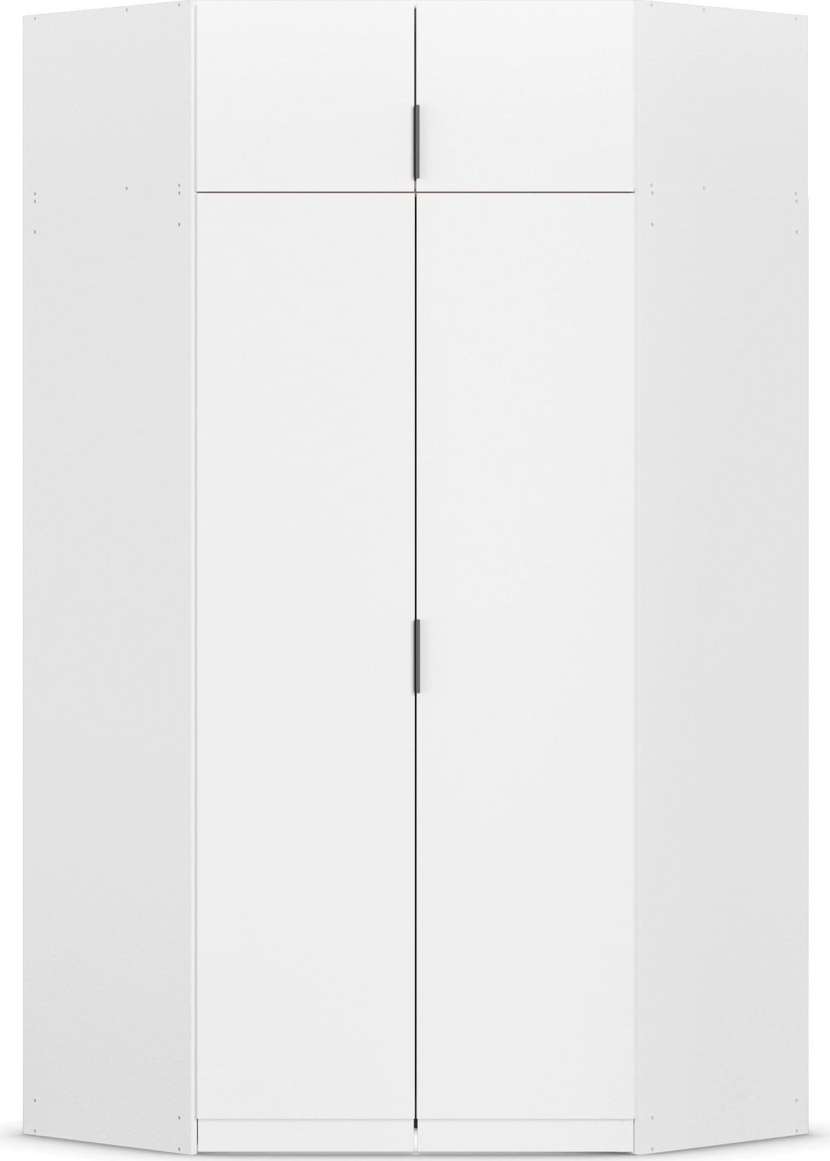Kleiderschrank RAUCH "Eckschrank Schrank Ankleidezimmer Schlafzimmer Garderobe LAGOA", alpinweiß, B:117cm H:235cm T:117cm, Holzwerkstoff, Schränke, voll ausgestattet viel Stauraum, optional mit Aufsatz MADE IN GERMANY Image