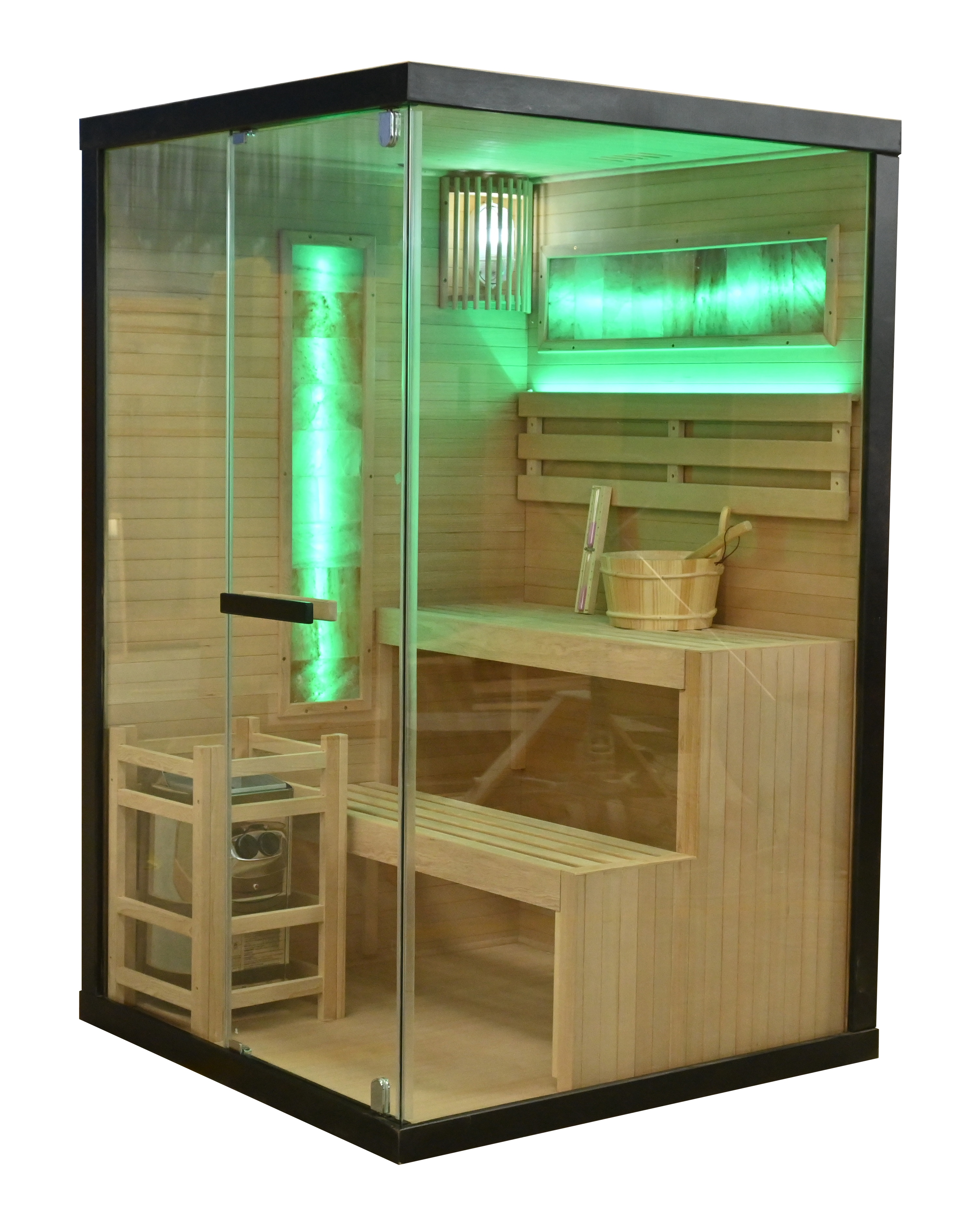 Sauna SANOTECHNIK "LUXOR 1", holz, Saunaofen, integrierte Steuerung, 3,5 kW, Saunen, inkl. Salzsteine und Saunaofen