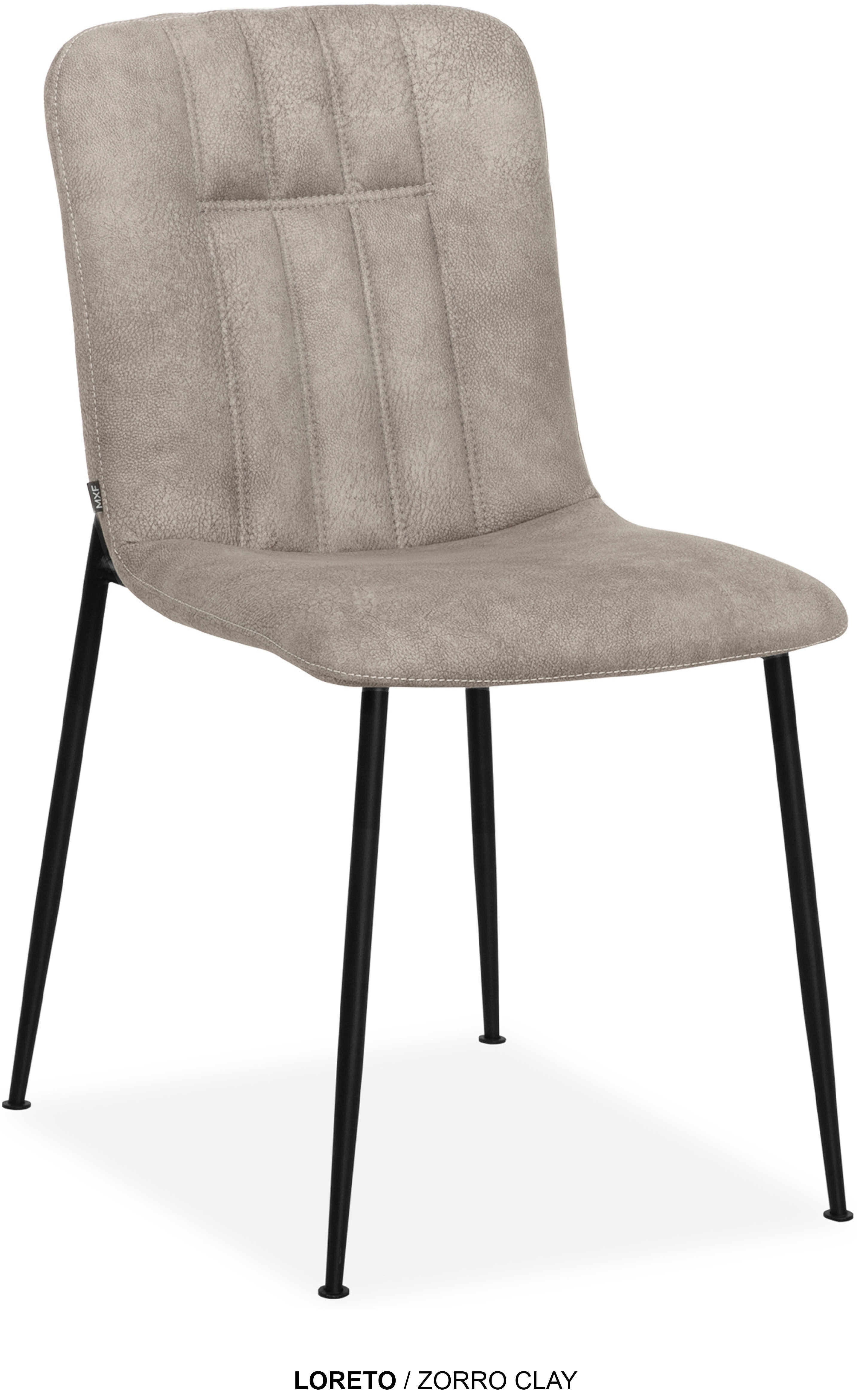 Esszimmerstuhl OMG DESIGN "Loreto", clay, schwarz, B:44,5cm H:81,5cm T:57,5cm, Polyester, Stühle, Schalenstuhl, bequem gepolstert, Esszimmerstuhl