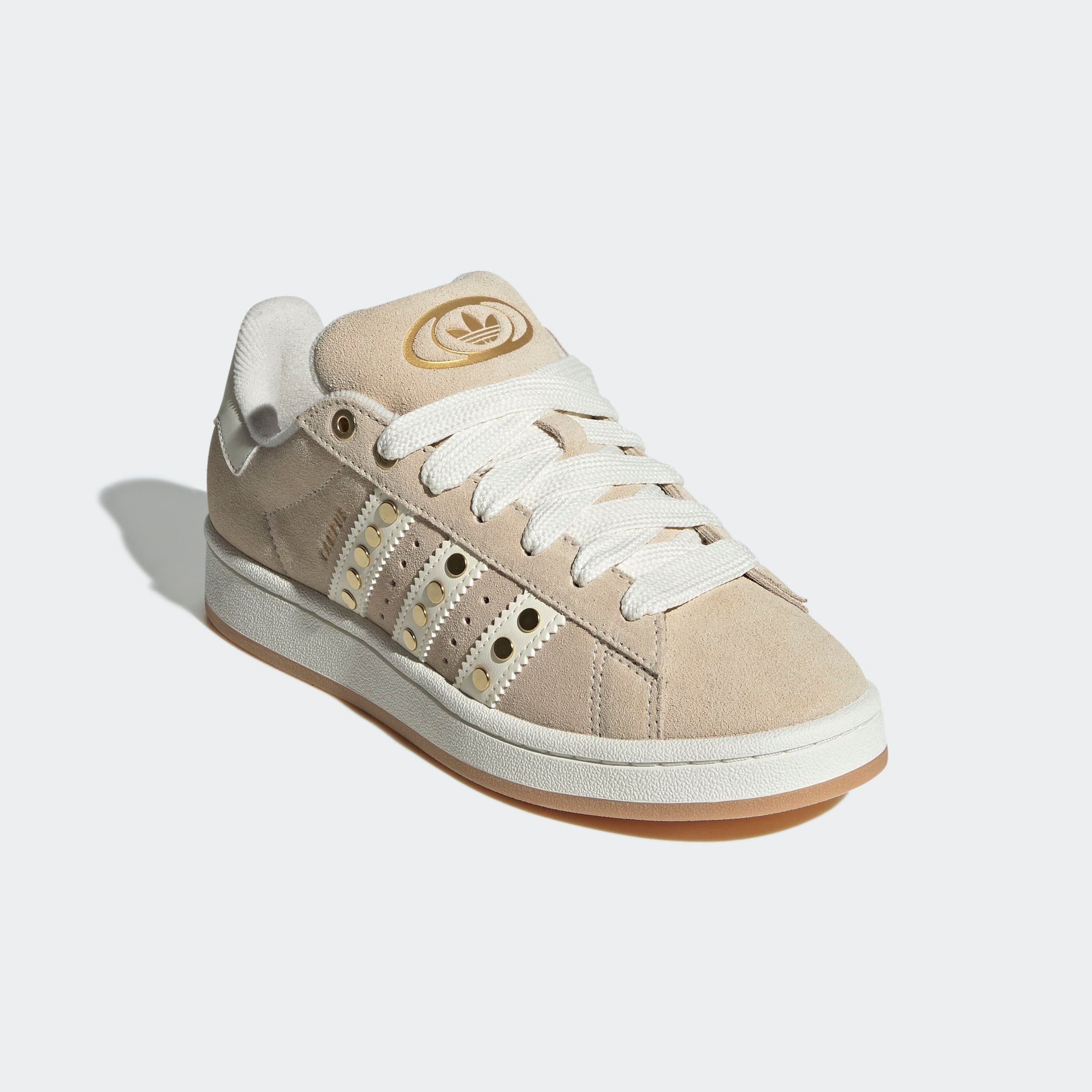 Sneaker ADIDAS ORIGINALS "CAMPUS 00S", Damen, Gr. 40, sand strata, cream weiß, gold metallic, Leder, Schuhe Sneaker