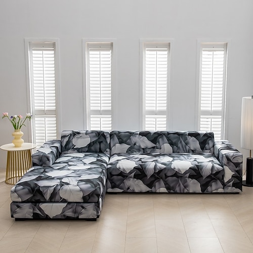 Bedruckter Sofabezug, elastischer Sofabezug in L-Form, Möbelschutz für Schlafzimmer, Büro, Wohnzimmer, Wohnkultur Image