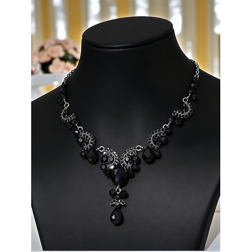 Statement-Halskette aus Kristall in Tropfenform für Damen, eleganter Vintage-Strassschmuck für Gatsby-Bälle und Hochzeiten Abendpartys Image