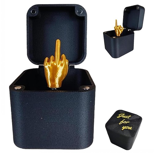 Weihnachts-interessantes Streichgeschenk Mittelfinger in Box Weihnachtsbox lustige kreative Geschenke Büro-Schreibtisch-Dekoration Heimdekoration lustiger Mittelfinger-Streich Stressabbau-Geschenk Image