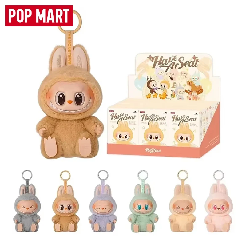 Original POP MART die Monster haben einen Sitz Vinyl Plüsch Blind Box Mystery Box Guess Bag Spielzeug Puppe Anime Figur Desktop Ornamente