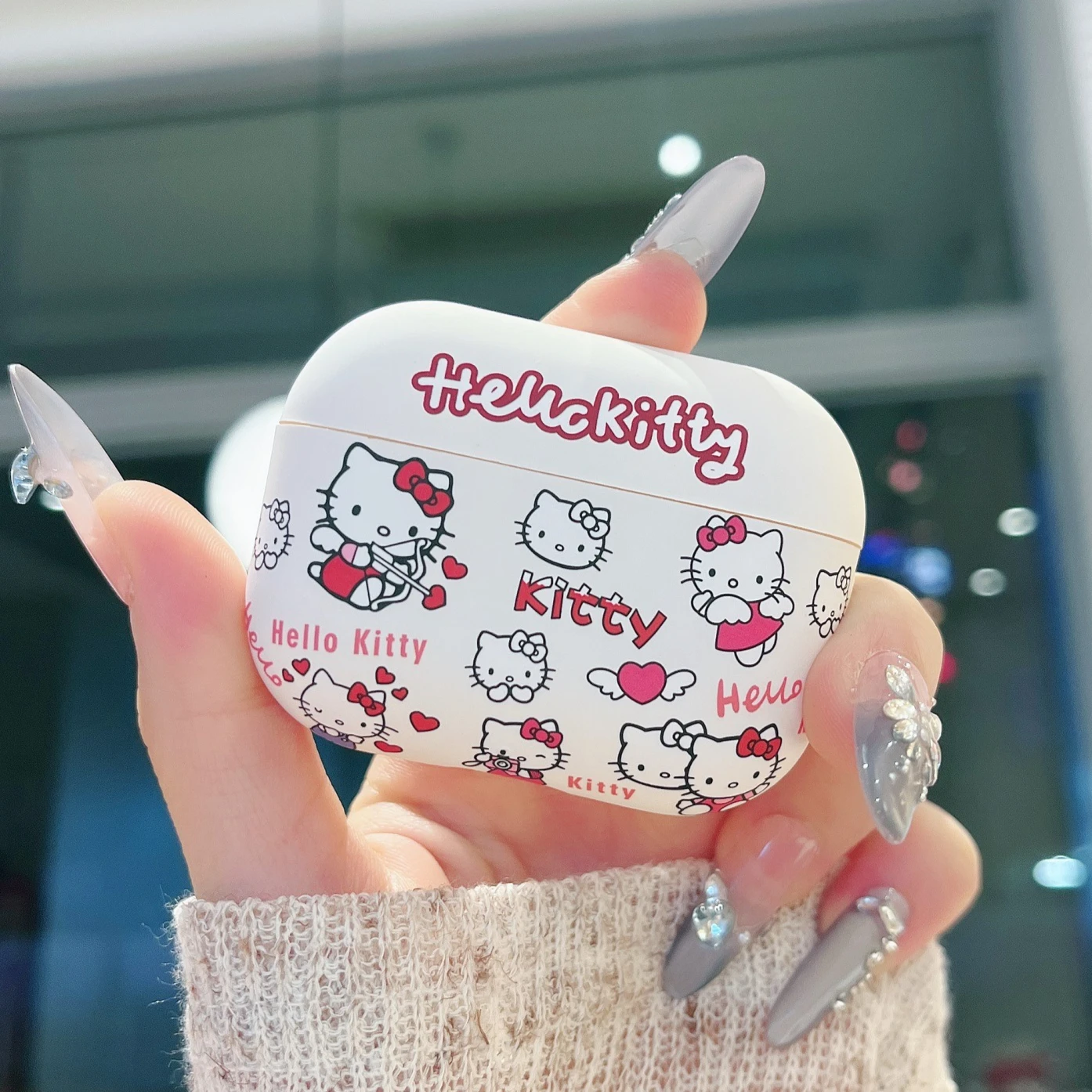 Niedliche Cartoon-Sanrio-Hello-Kitty-Kopfhörer-Schutzhülle für AirPods Pro3 AirPods 1, 2, 3, 4 und Pro2, bequem zu tragen Image