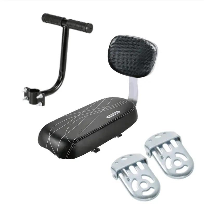 Fahrrad Rücksitz Fahrrad PU Leder Weiche Kissen Hinten Rack Sitz Wasserdicht Kinder Sitz Mit Rückenlehne Fahrrad Zubehör Image
