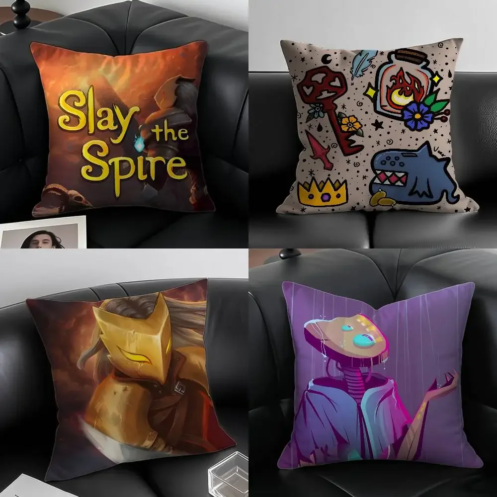 Deckbuilding Kartenspiel Slay the Spire-S Kissenbezug Anti-Dustmite-Kissenbezug Unsichtbarer Reißverschluss seidiges kurzes Plüsch-Sofakissen Image