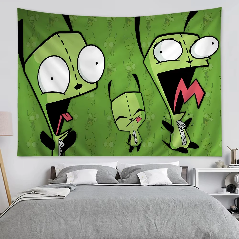 Invader Zim Cartoon Anime Wandteppich Hängen Tarot Hippie Wandteppiche Wohnheim Wandteppiche Hängen Hängen Tarot Hause Wohnheim Wandteppich Image