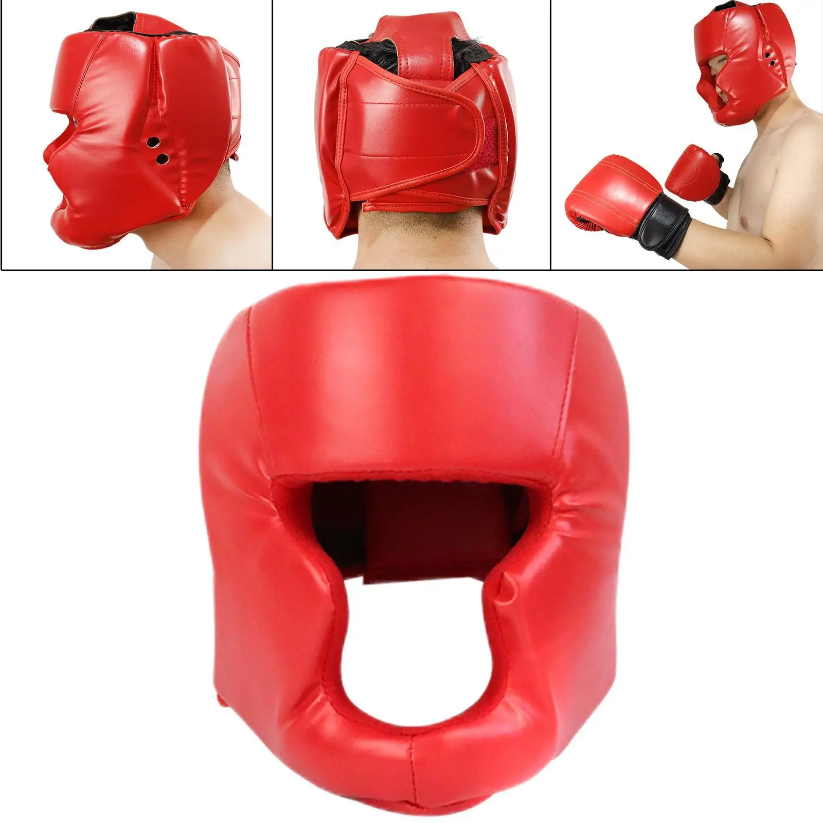 Full-Covered Boxing Helmet Men Women Adult Karate Muay Thai Training Head Protector Gym Equipment Taekwondo Head Guard Thickened