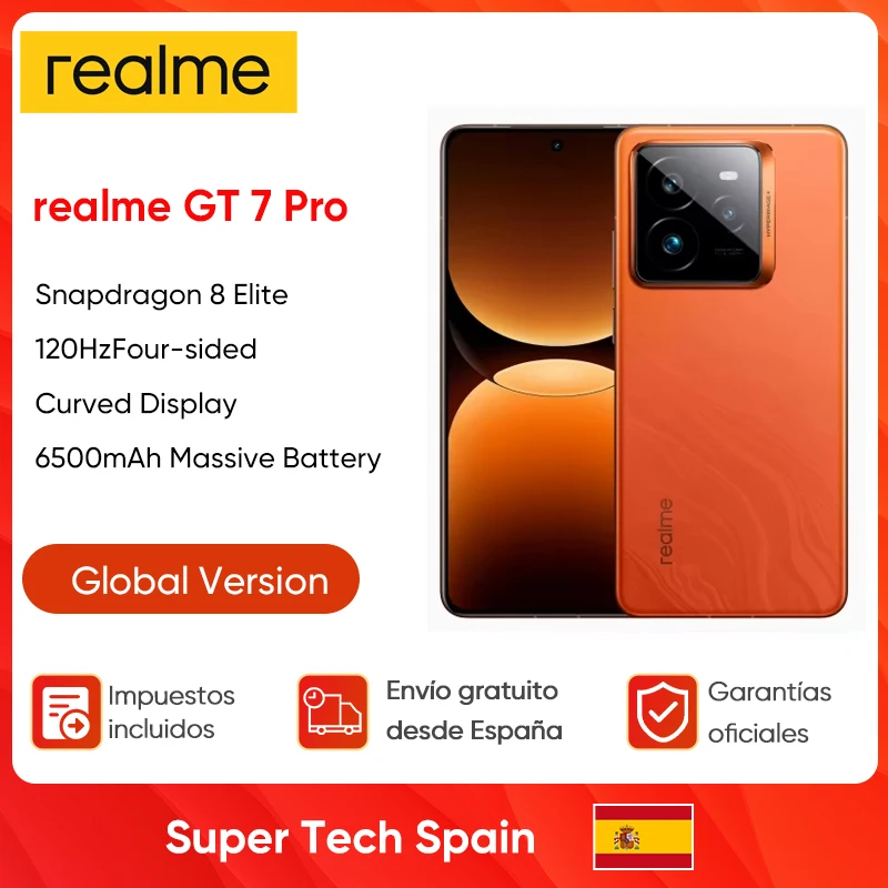 Globale Version realme GT 7 Pro 5G Smartphone Snapdragon 8 Elite AI Ultraklare Snap Kamera RealWorld Eco² Display 6500mAh Akku 120W Charge NFC AI Smartphone