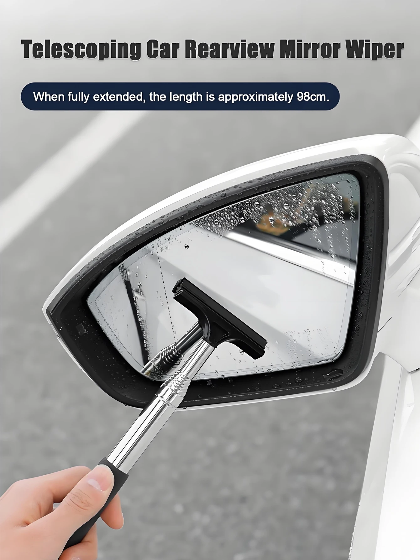 Ausziehbarer, teleskopischer Autofensterreiniger, Scheibenwischer, Waschbürste, Reinigungswerkzeug für Autoglas und Rückspiegel Image