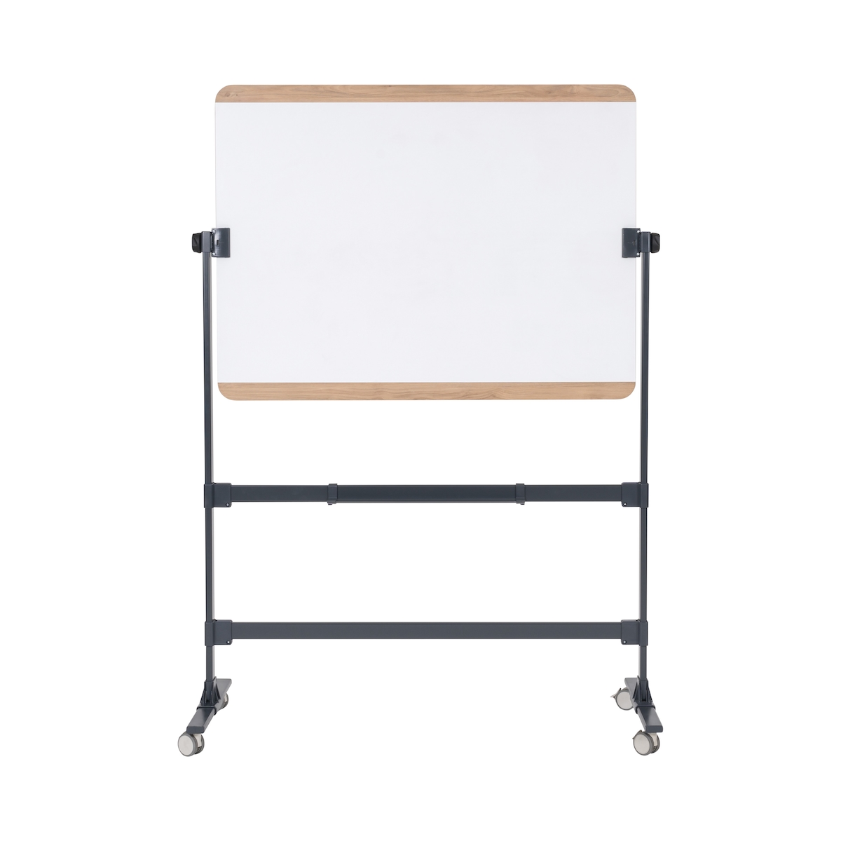 Bi-Office Ace Mobile Board, 1200x900mm, beidseitige lackierte Stahloberfläche, Holz- und anthrazitfarbene Metallstruktur Image