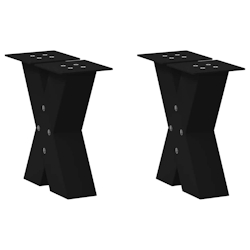 vidaXL Couchtischbeine X-Form 2 Stk. Schwarz 30x(30-31) cm Stahl Image