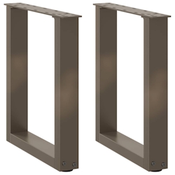 vidaXL Couchtischbeine U-Form 2 Stk. Naturstahl 38x(42-43) cm Stahl Image