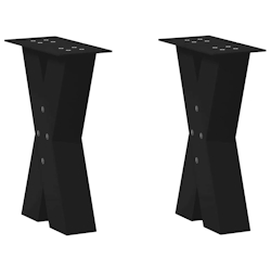vidaXL Couchtischbeine X-Form 2 Stk. Schwarz 28x(42-43) cm Stahl Image